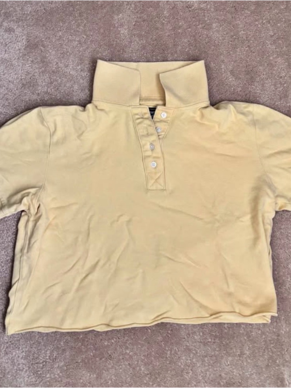 Abercrombie & Fitch Women's Yellow Button-Front Polo Top
